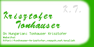 krisztofer tonhauser business card